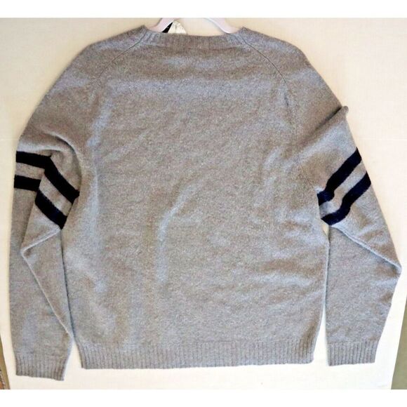 The Men’s Store Sz XL Grey Cashmere Striped Sleeves Sweater - Picture 8 of 11